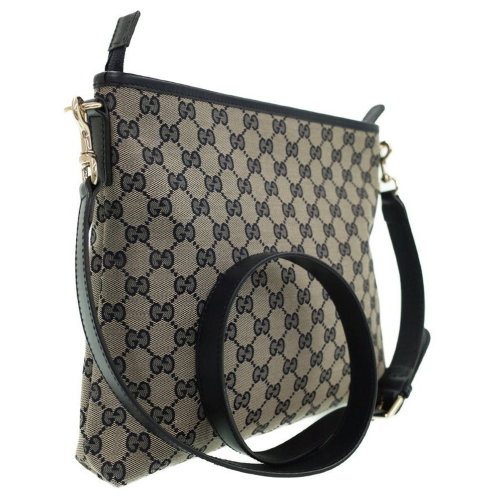Gucci Web Bag Messenger Beige Blue Canvas GG